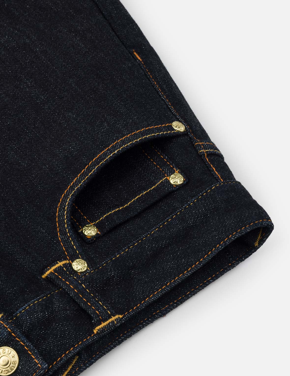 カモメ刺繍 レギュラーフィット デニムスカート