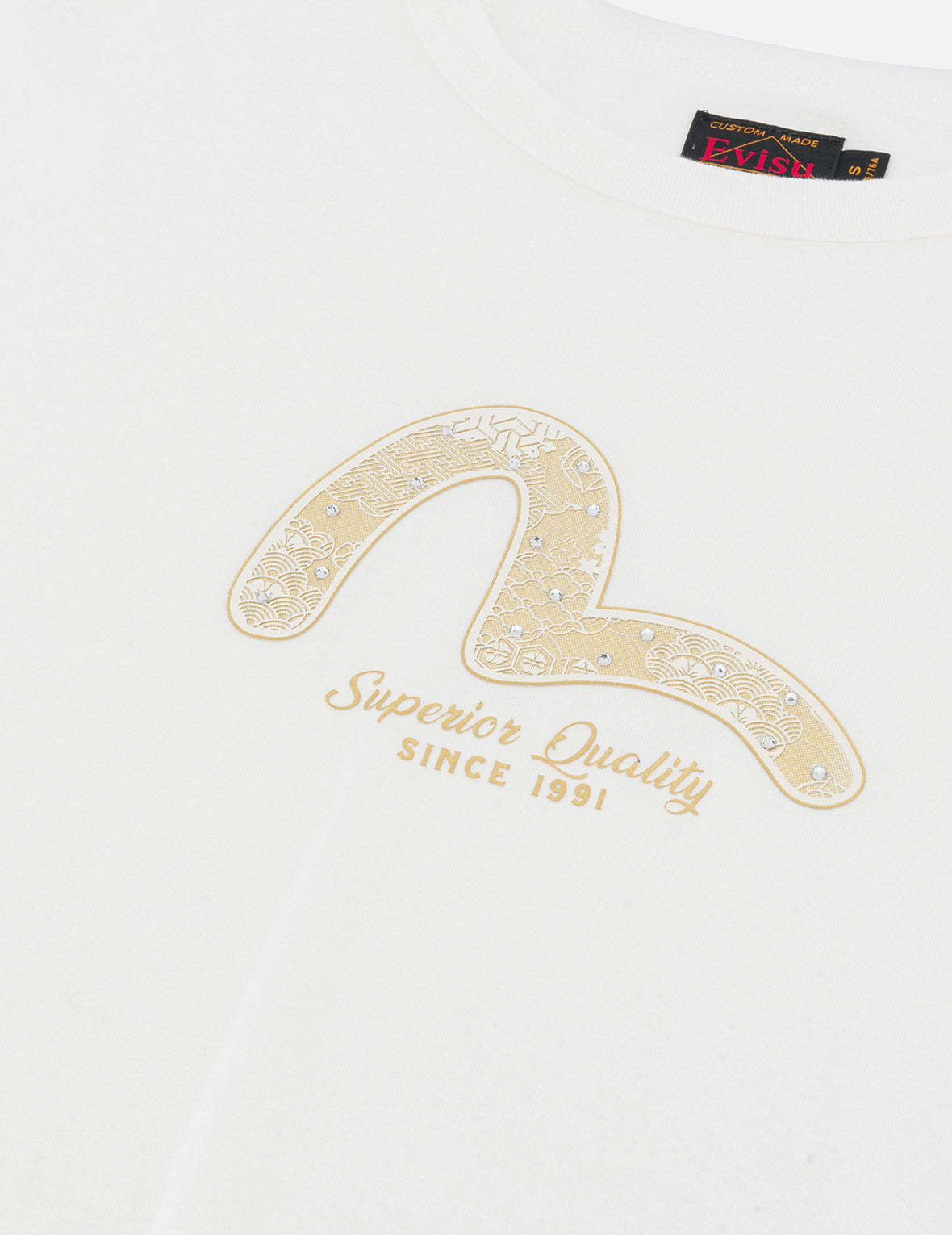 カモメ箔プリント&スタッズ レギュラーフィット Tシャツ