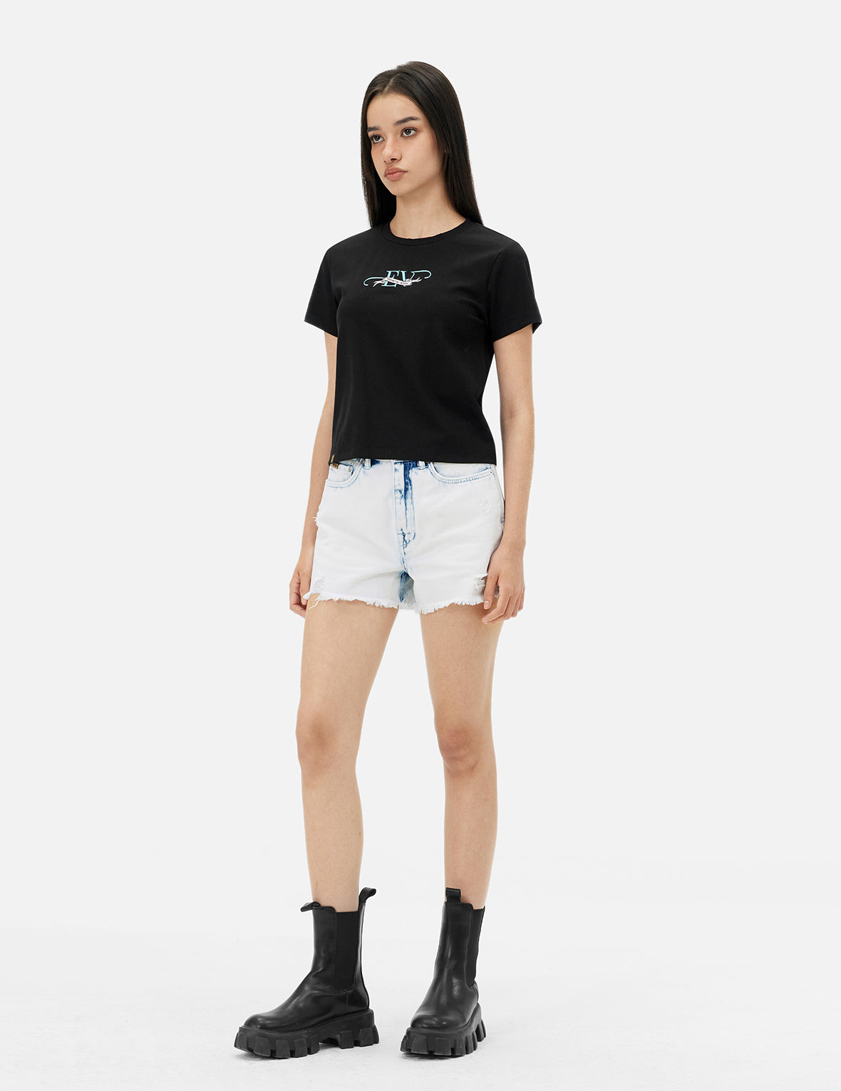 EV'プリント スリムフィット Tシャツ