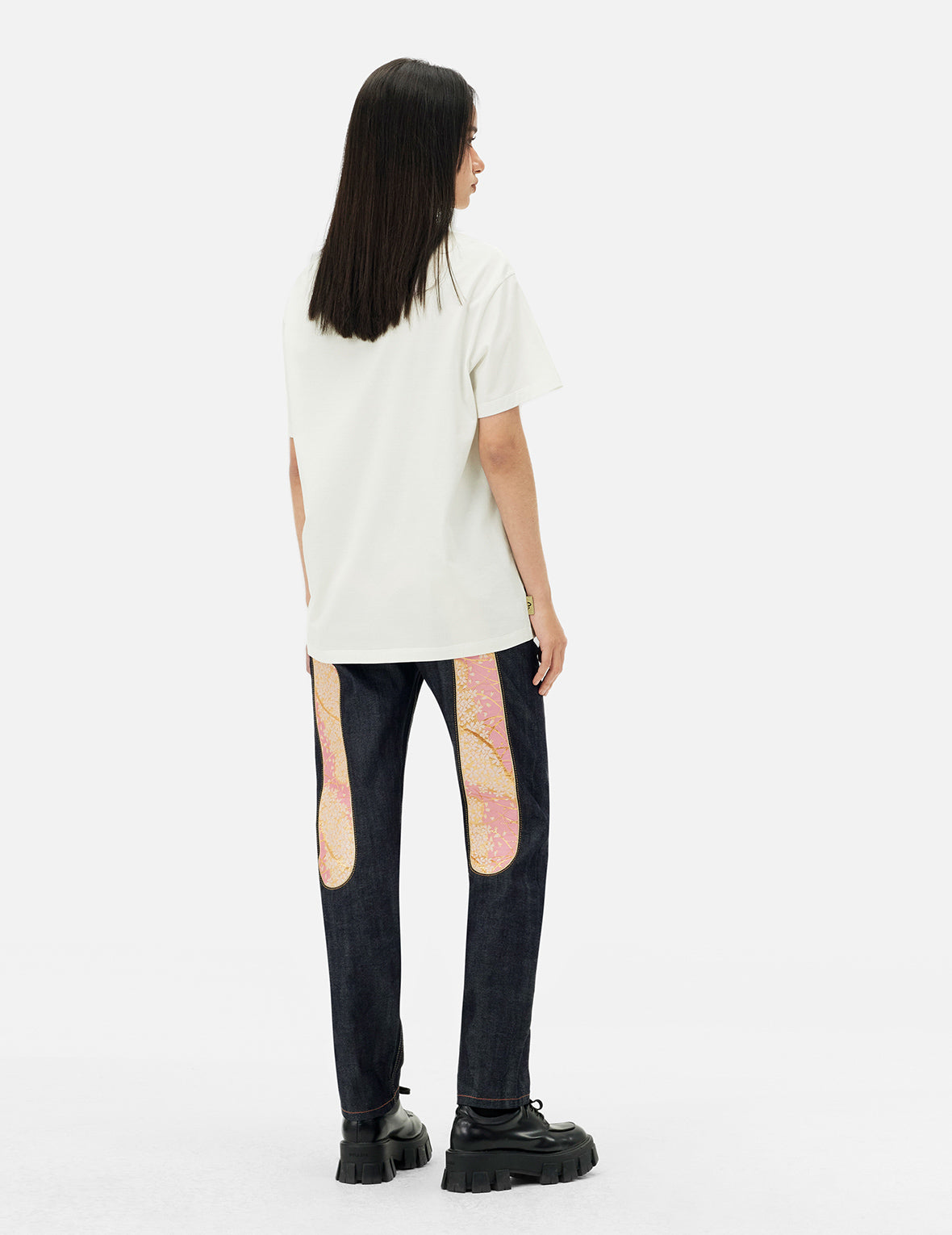 カモメ箔プリント ボーイフレンド Tシャツ