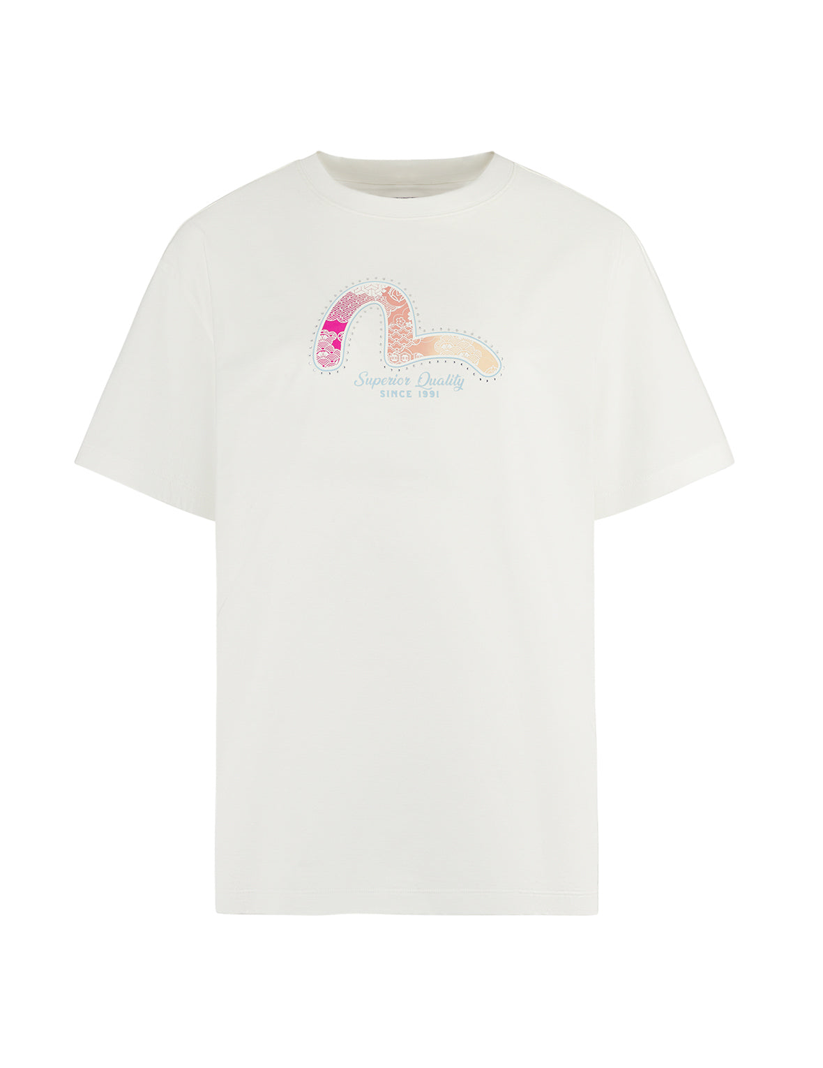 カモメ箔プリント ボーイフレンド Tシャツ