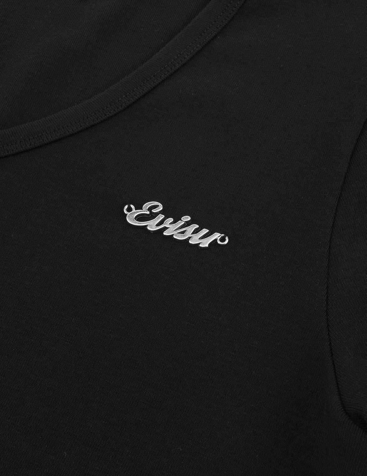 Evisu メタルトリム Vネック ファッションフィット Tシャツ