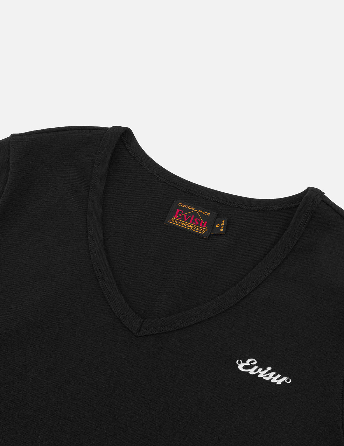 Evisu メタルトリム Vネック ファッションフィット Tシャツ