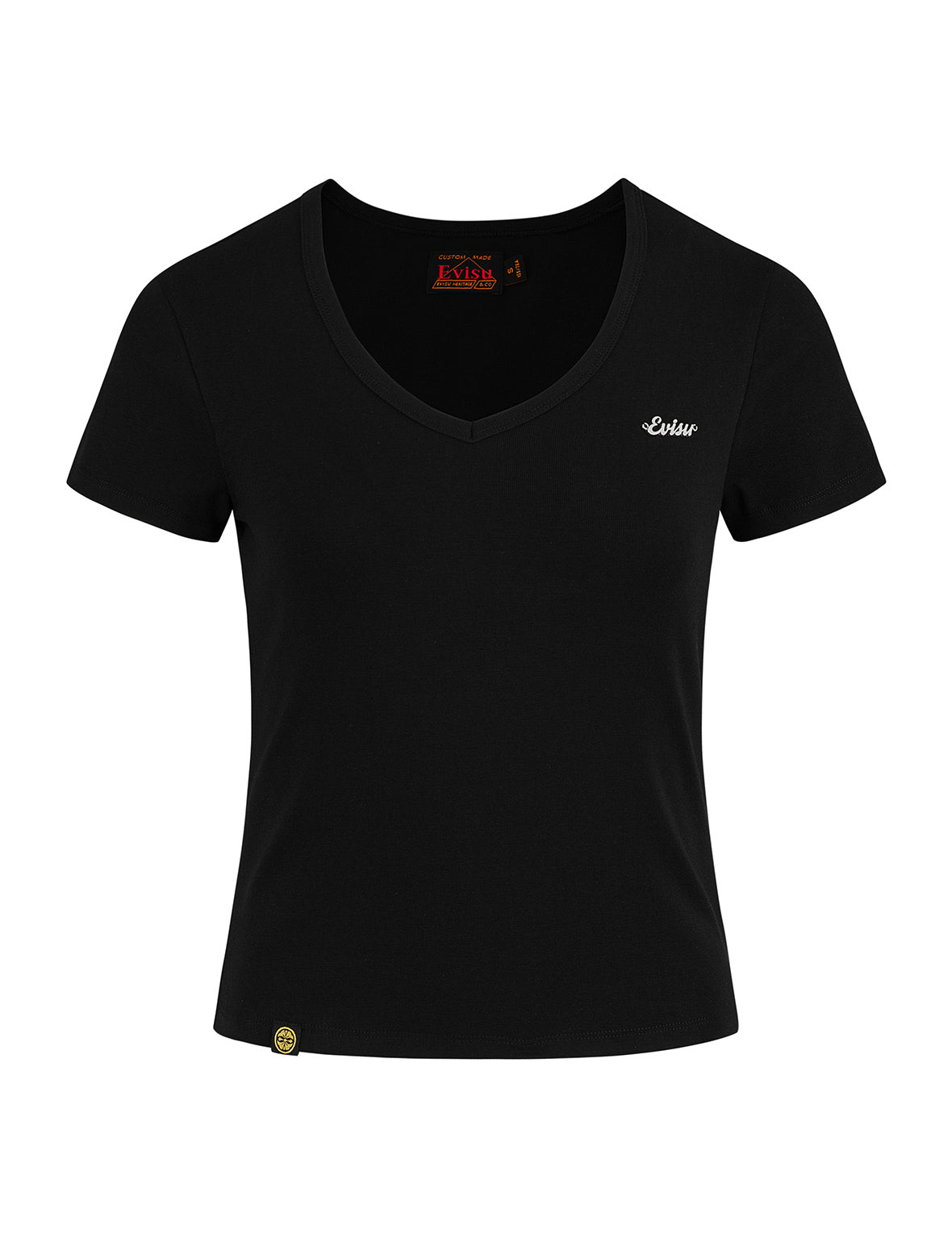 Evisu メタルトリム Vネック ファッションフィット Tシャツ