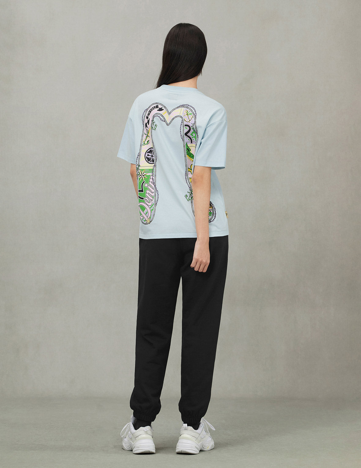 ツイストロープと大黒アンカープリント オーバーサイズ Tシャツ