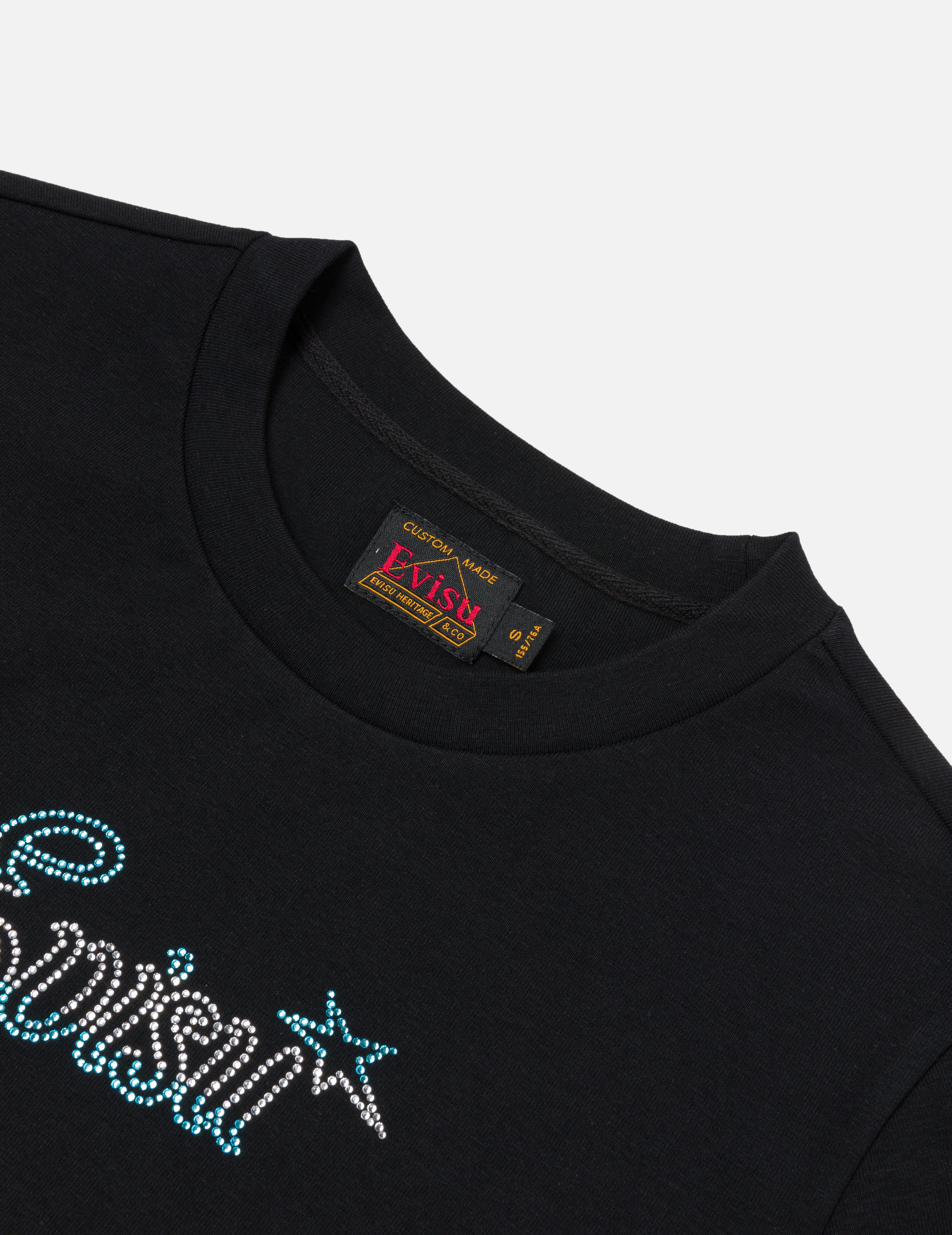 ロゴとヒトデラインストーン スリムフィット Tシャツ