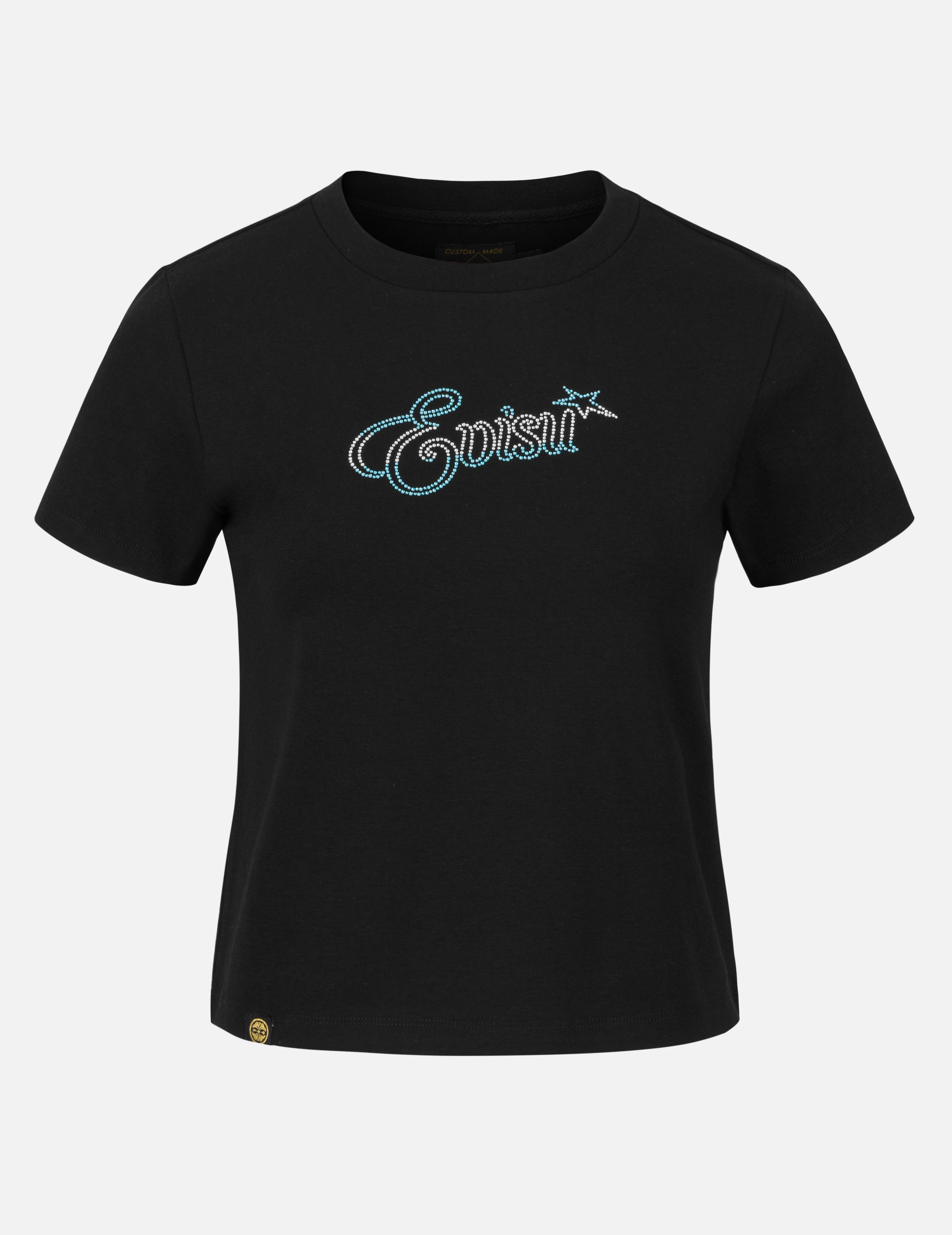 ロゴとヒトデラインストーン スリムフィット Tシャツ