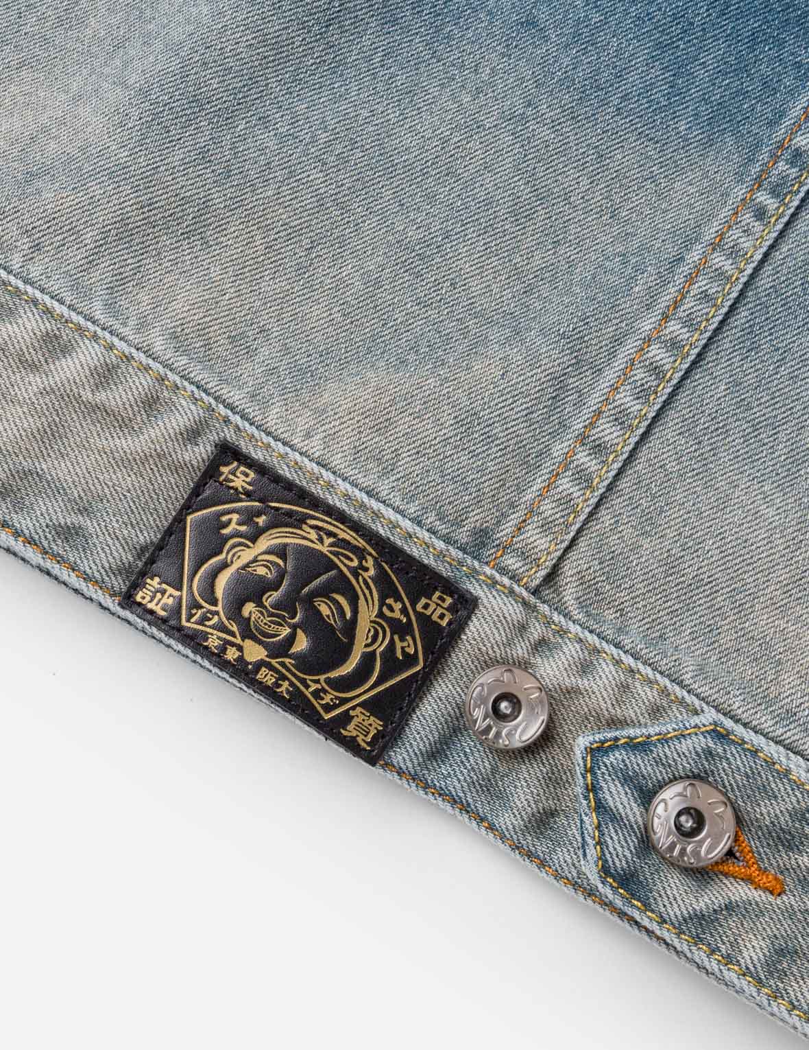 ブロケードパネル デニムジャケット