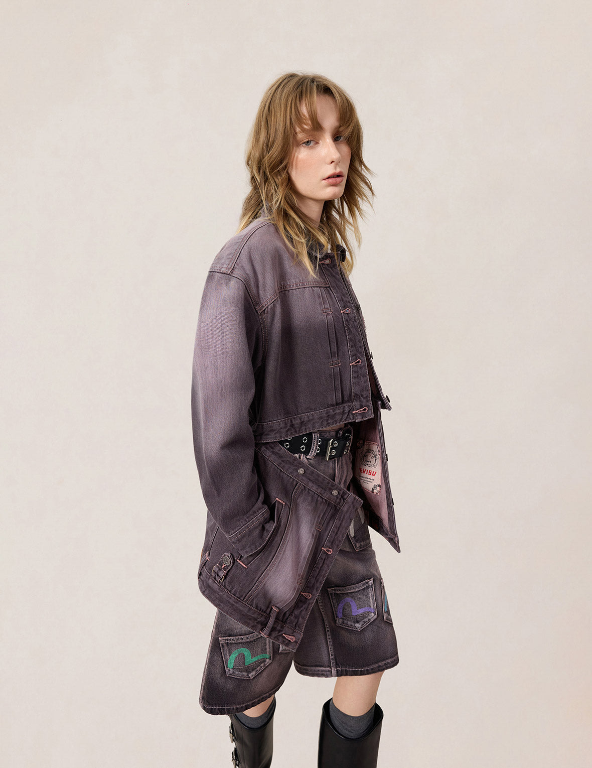 Embroidery Two Way Denim Jacket