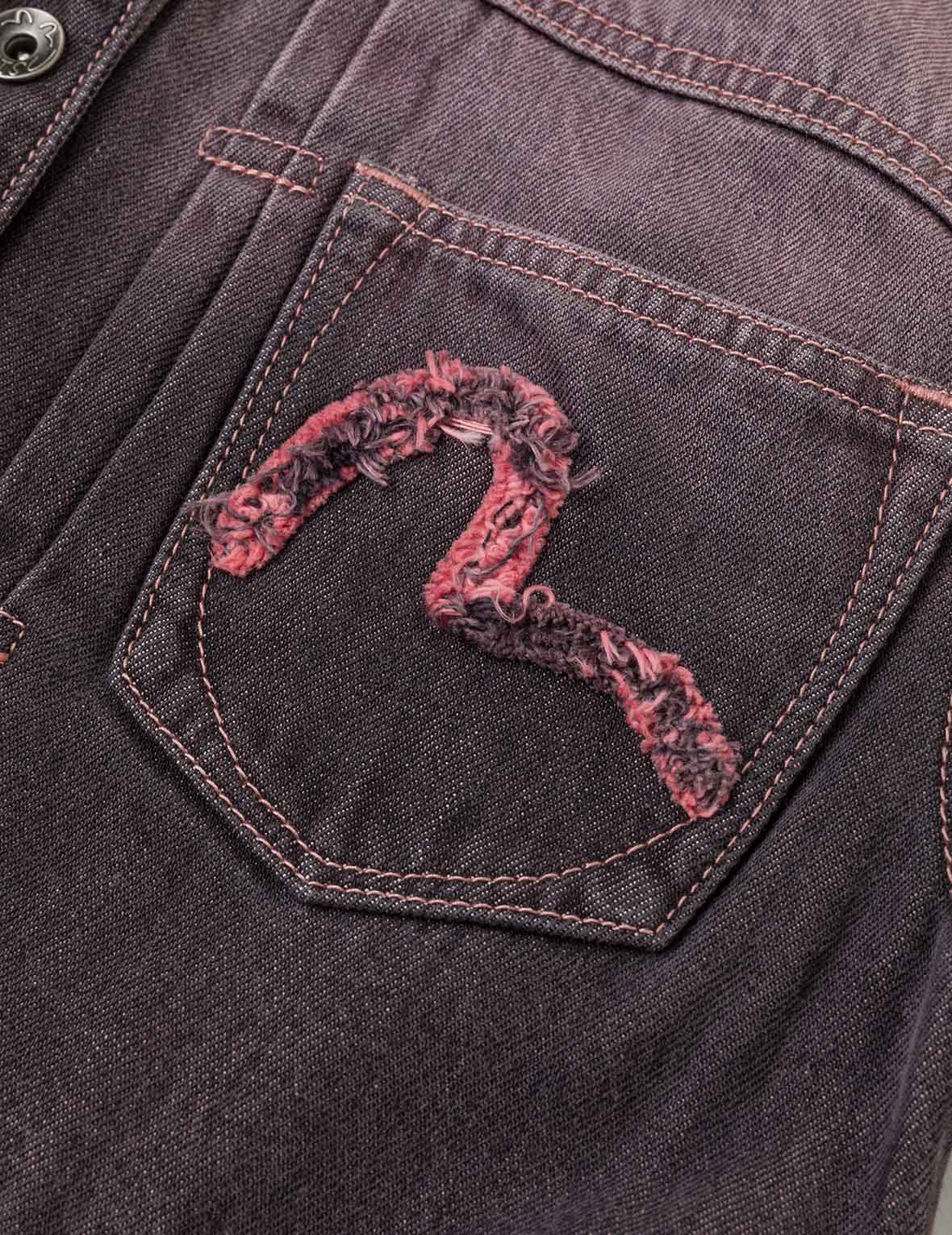 Embroidery Two Way Denim Jacket