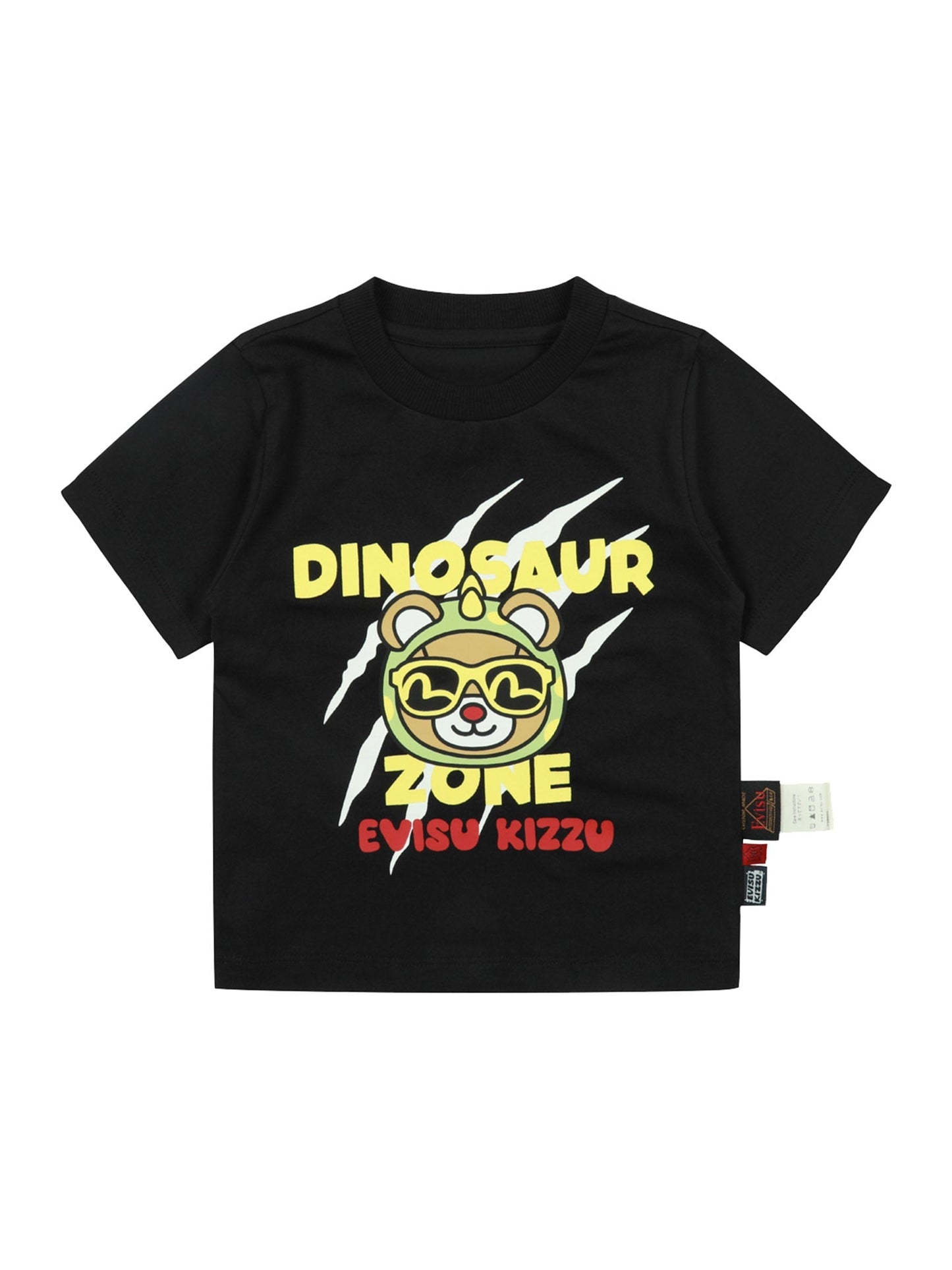 恐竜とクマプリントレギュラーフィットTシャツ