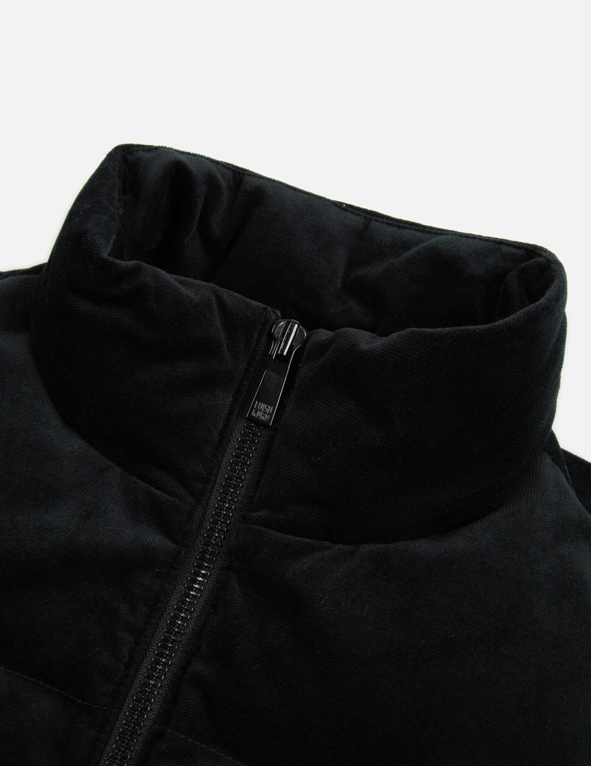 Seagull and Slogan Embroidered Velvet Down Jacket