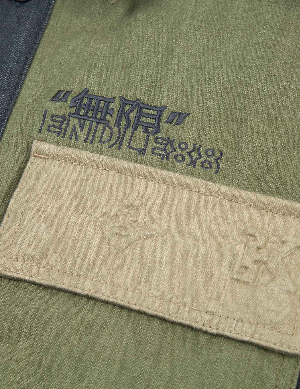 エンボスモノグラム カラーブロック シャツジャケット