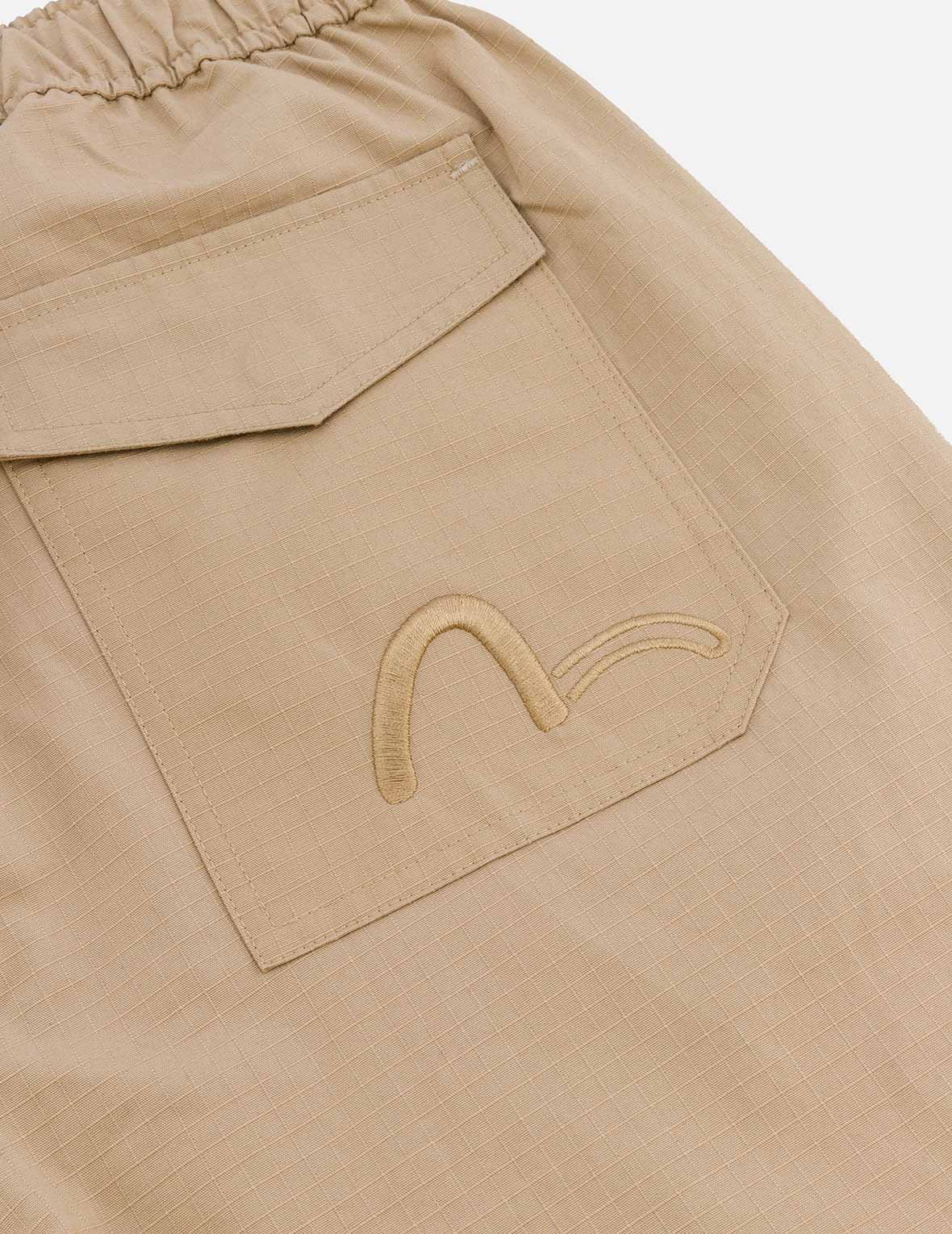 カモメ刺繍とロゴプリントルーズフィットジョガーズ