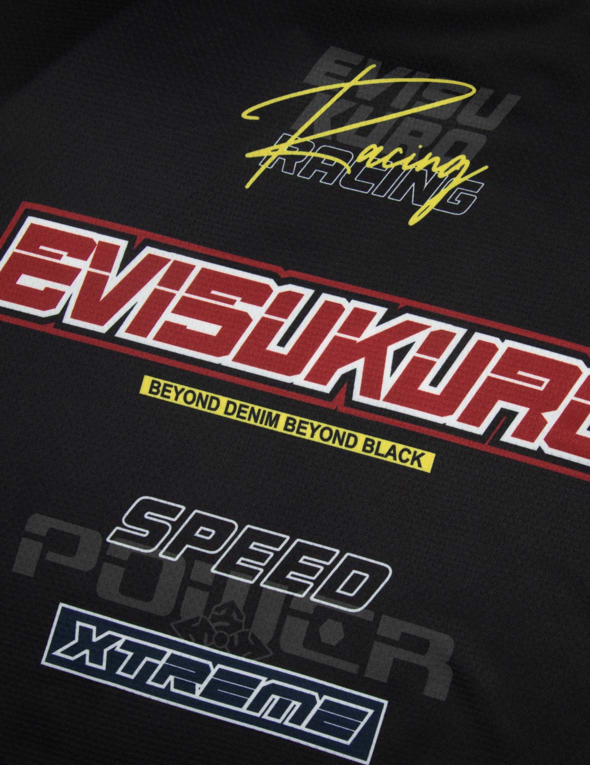 クロムの炎とマルチロゴ レギュラーフィット長袖レーシングTシャツ
