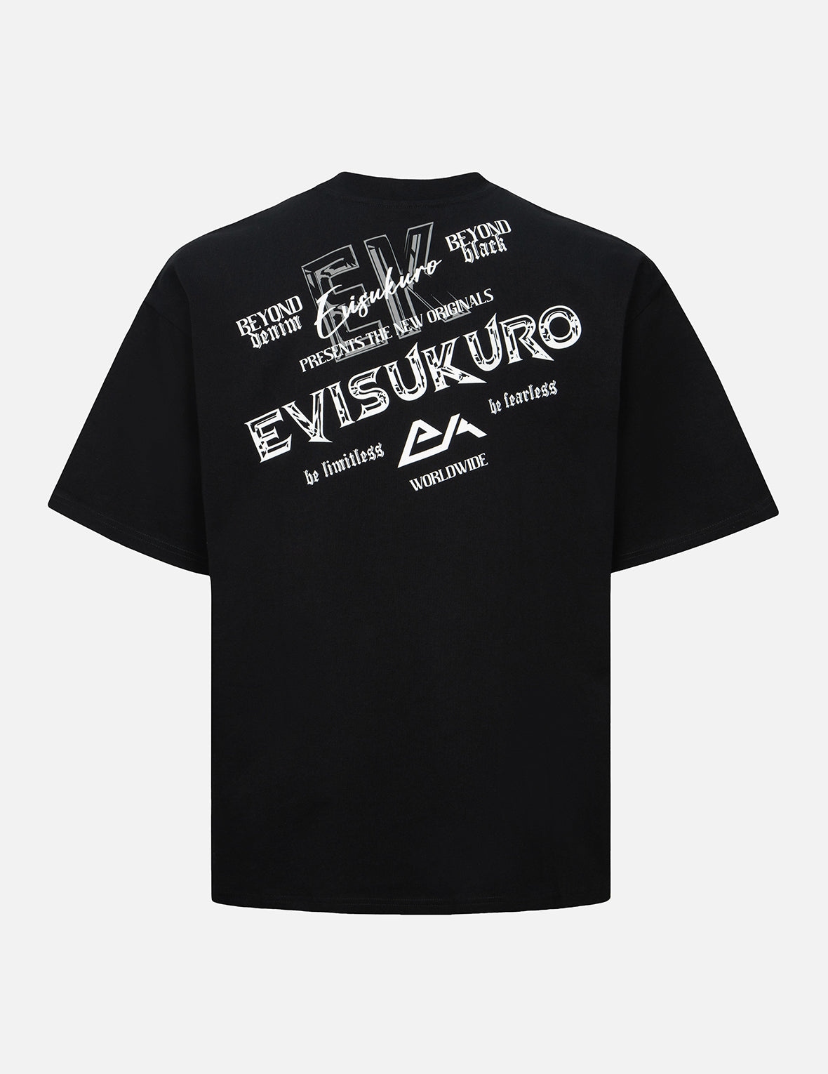 ロゴとスローガンプリントのルーズフィットTシャツ