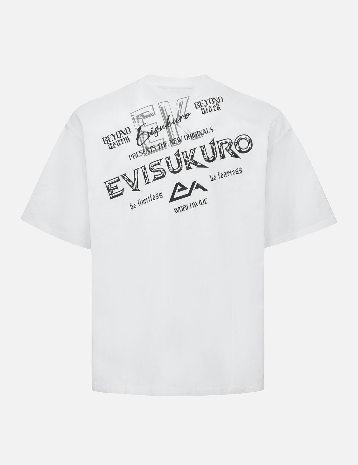 ロゴとスローガンプリントのルーズフィットTシャツ
