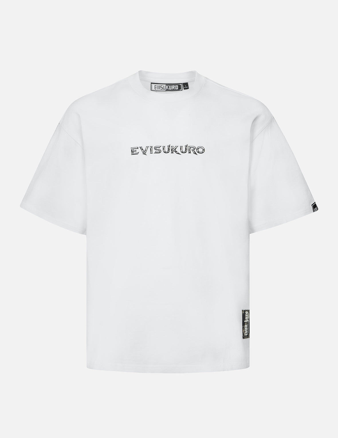 ロゴとスローガンプリントのルーズフィットTシャツ