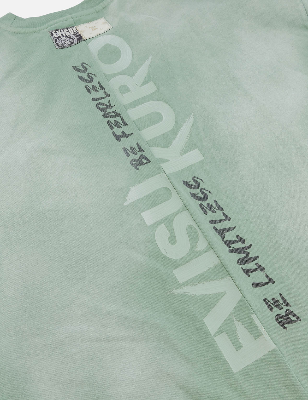 ガーメントダイカリグラフィーロゴプリントオーバーサイズTシャツ