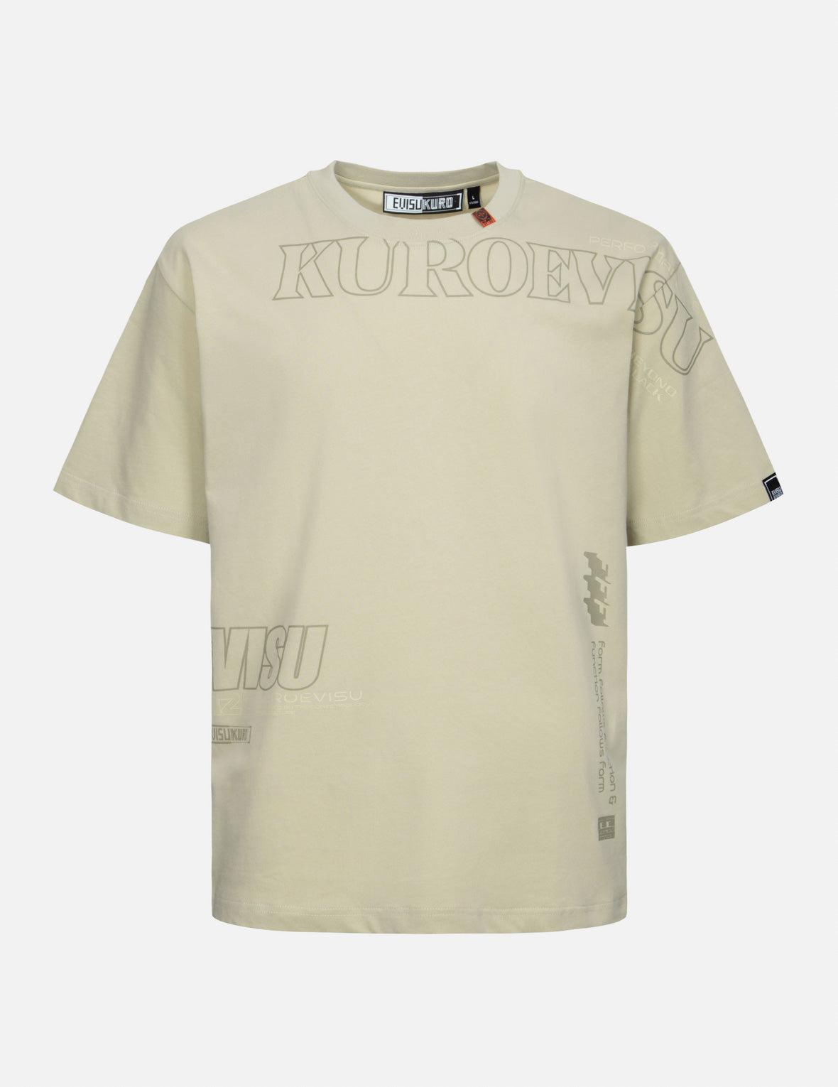 ロゴとスローガンプリント ファッションフィット Tシャツ
