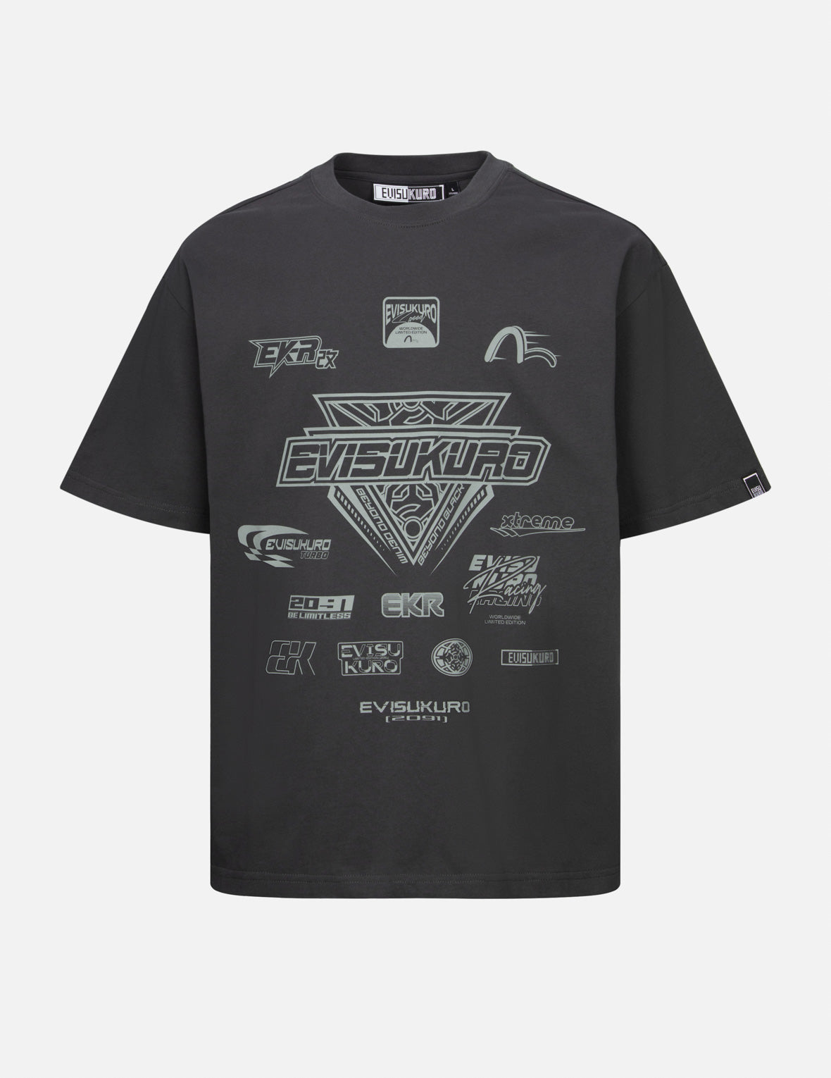 マルチロゴプリント レギュラーフィットレーシングTシャツ