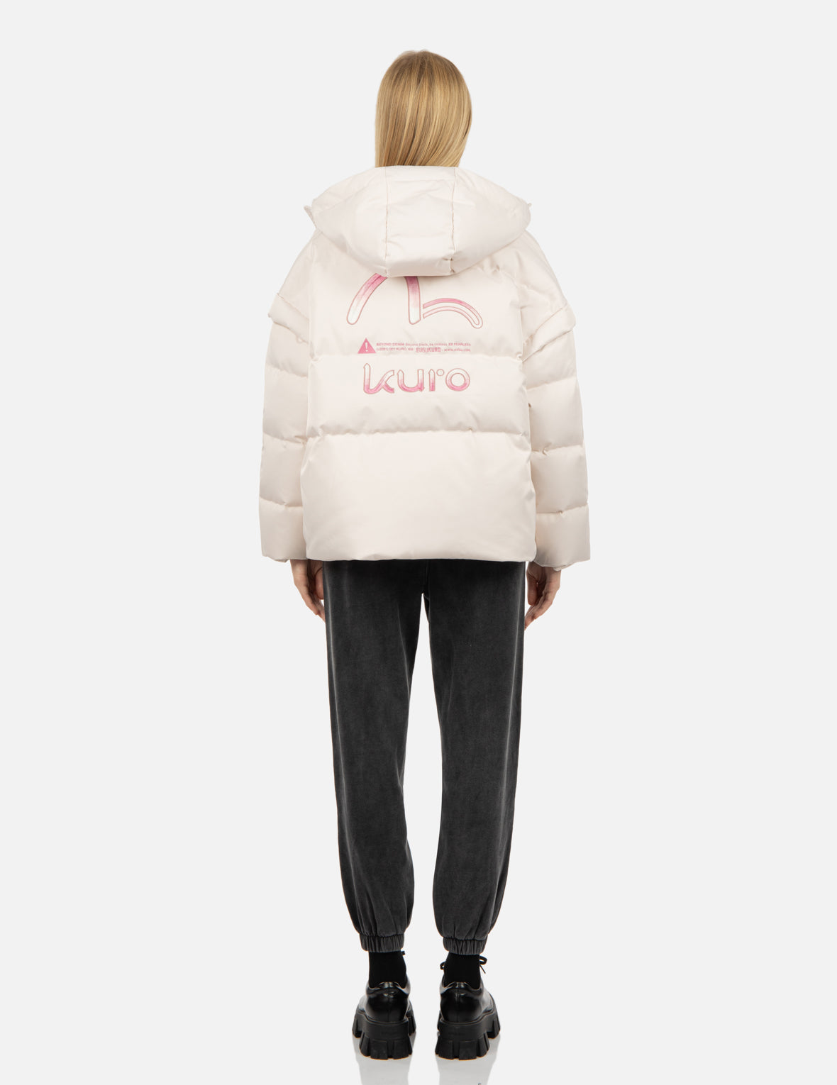 グラデーションカモメ刺繍ダウンジャケット