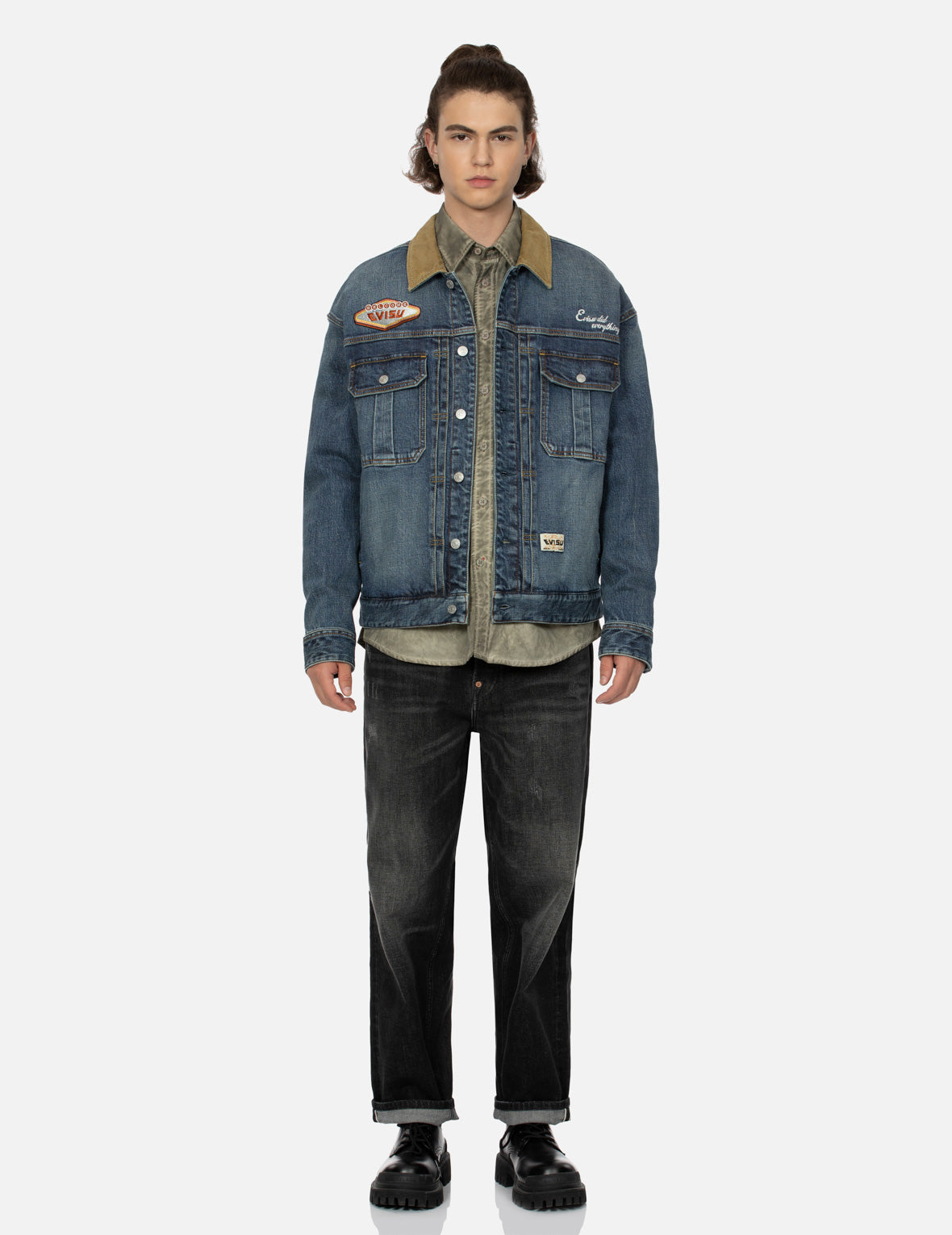 Ebisu Embroidery Loose Fit Denim Jacket
