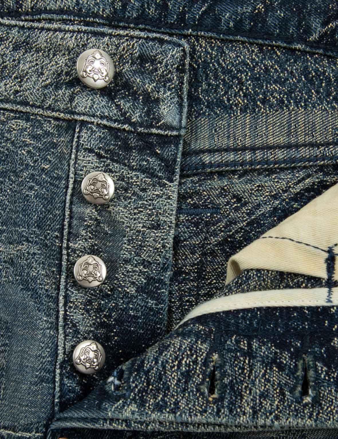 Washed Seagull Embroidery Regular Straight Fit Jeans #2008