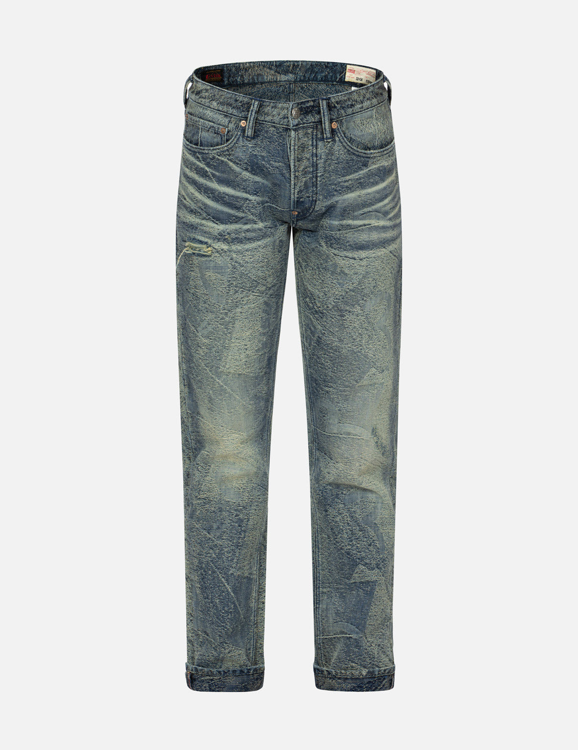 Washed Seagull Embroidery Regular Straight Fit Jeans #2008