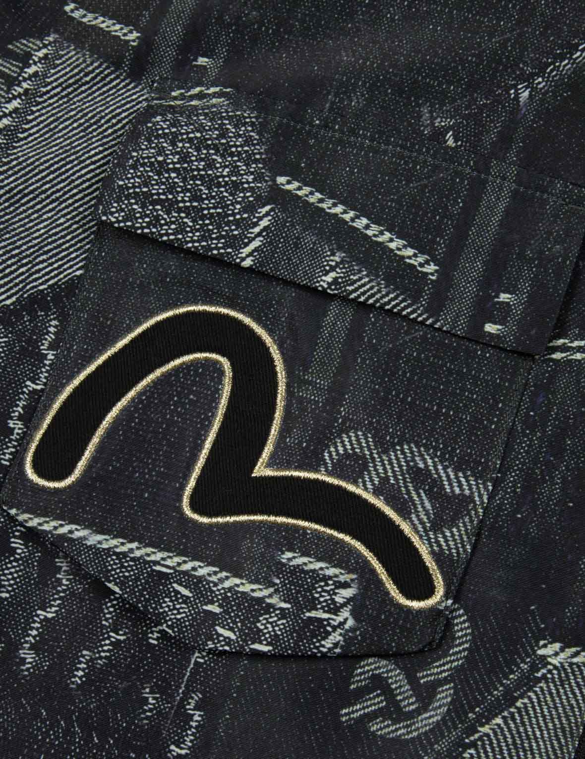 Wheel of Wisdom and Seagull Embroidery Regular Fit Denim Jacket