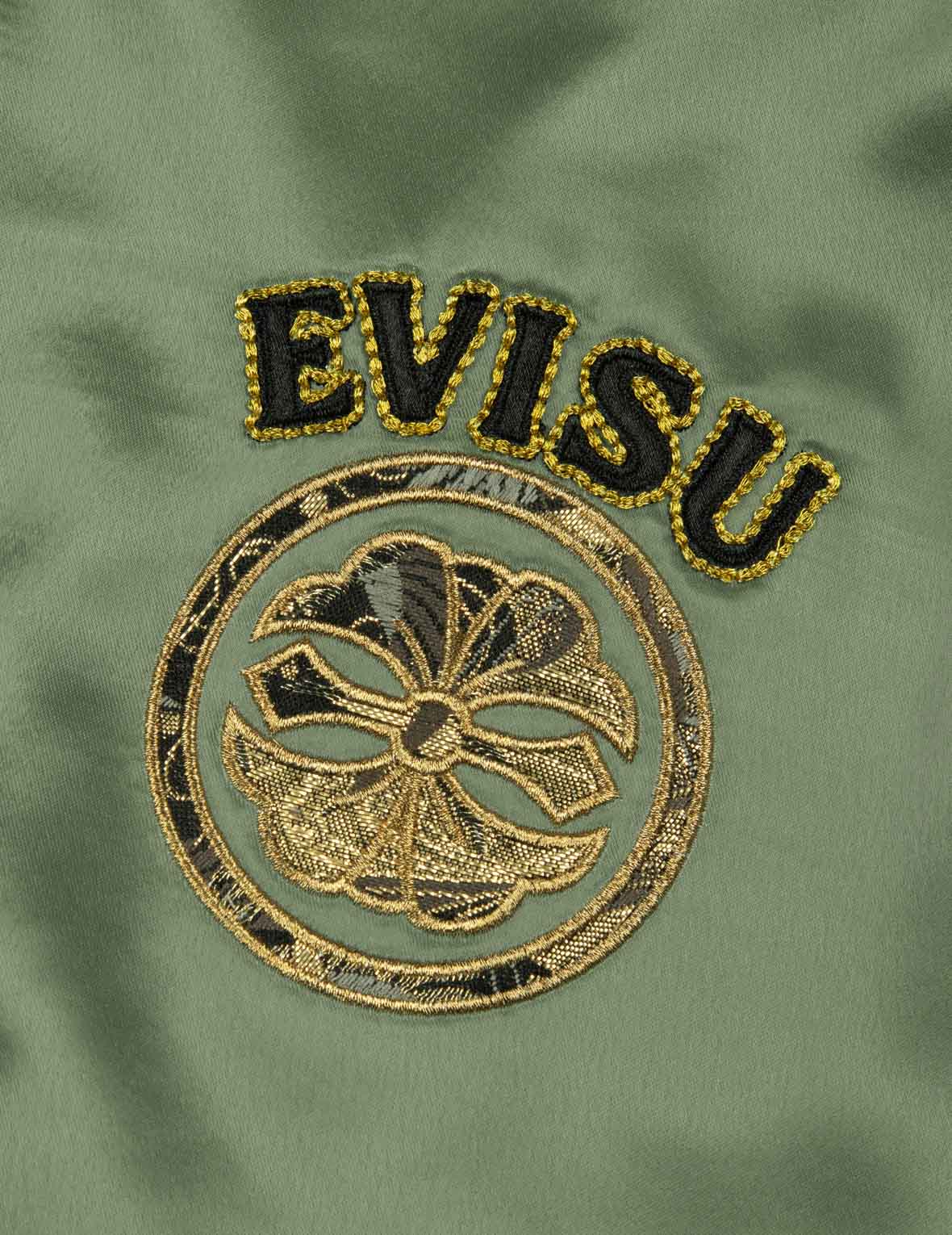 家紋ブロケードアップリケと鯉の刺繍リラックスフィットスカジャン