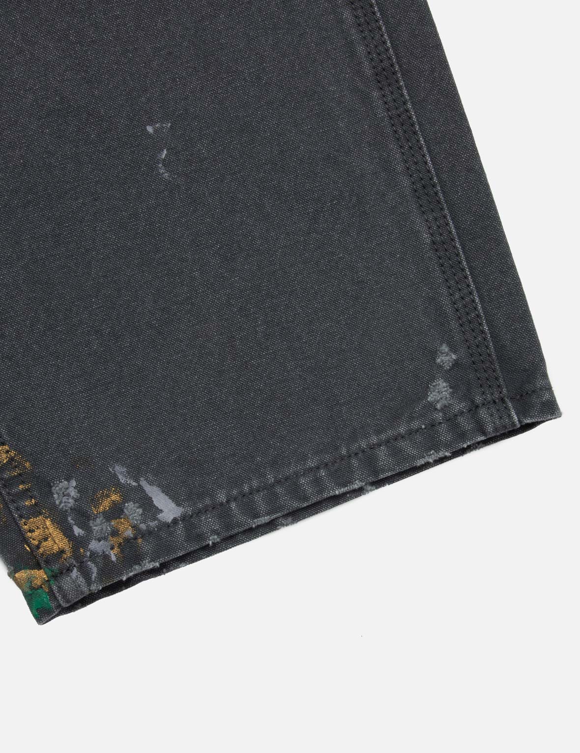 カモメ刺繍とロゴプリントリラックスフィットウォッシュドパンツ