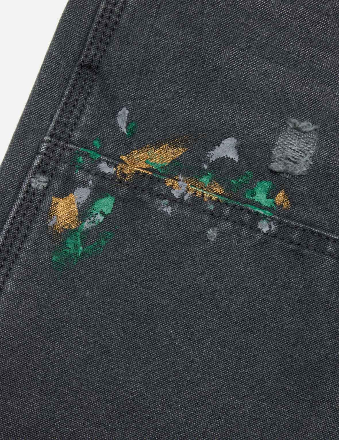 カモメ刺繍とロゴプリントリラックスフィットウォッシュドパンツ