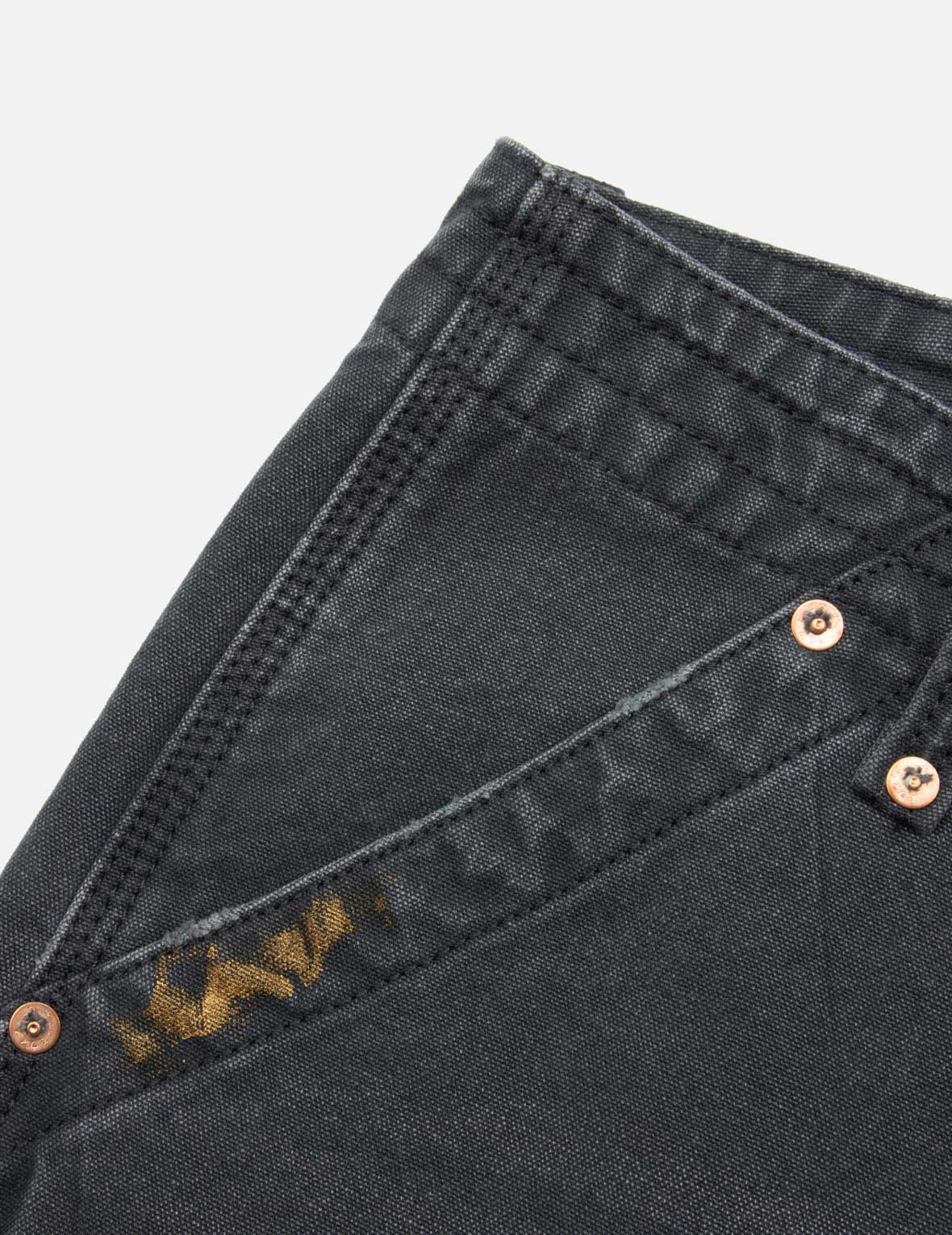 カモメ刺繍とロゴプリントリラックスフィットウォッシュドパンツ