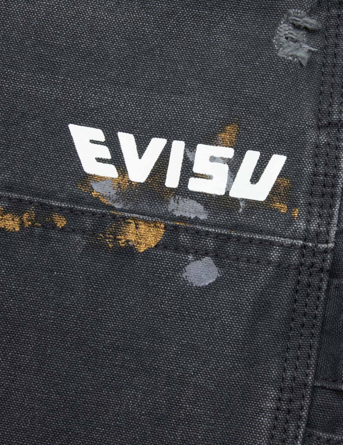 カモメ刺繍とロゴプリントリラックスフィットウォッシュドパンツ