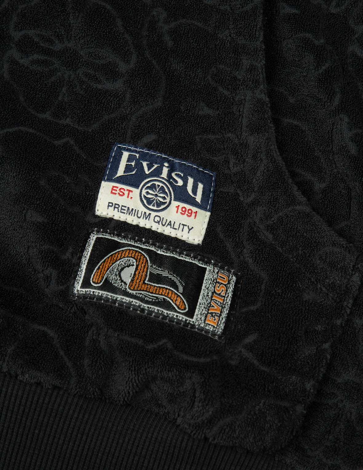 モノグラムジャカードブーケとカモメ刺繍のリラックスフィットフーディー