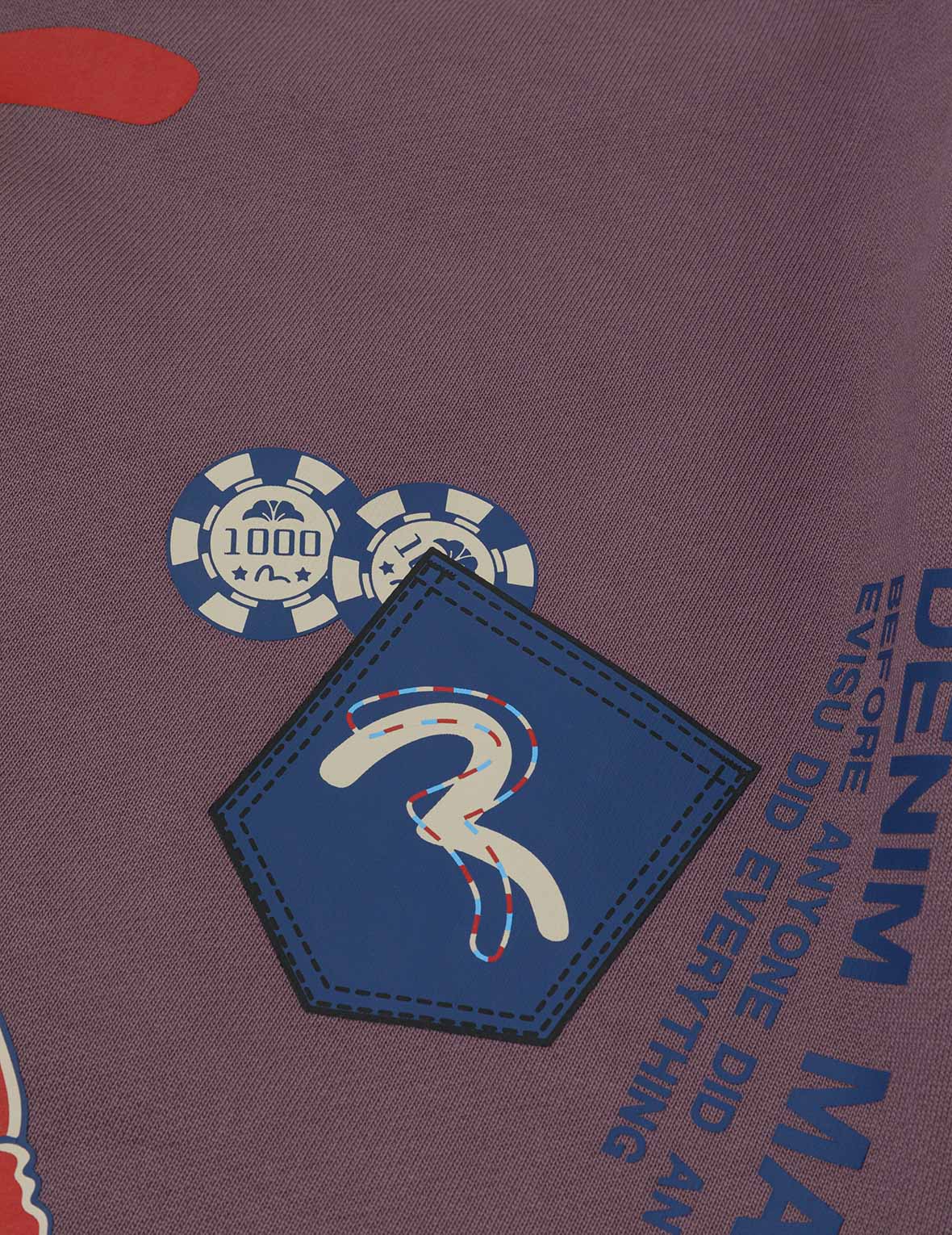 Ebisu Print and Multiple Pocket Washed Relax Fit Sweatshirt