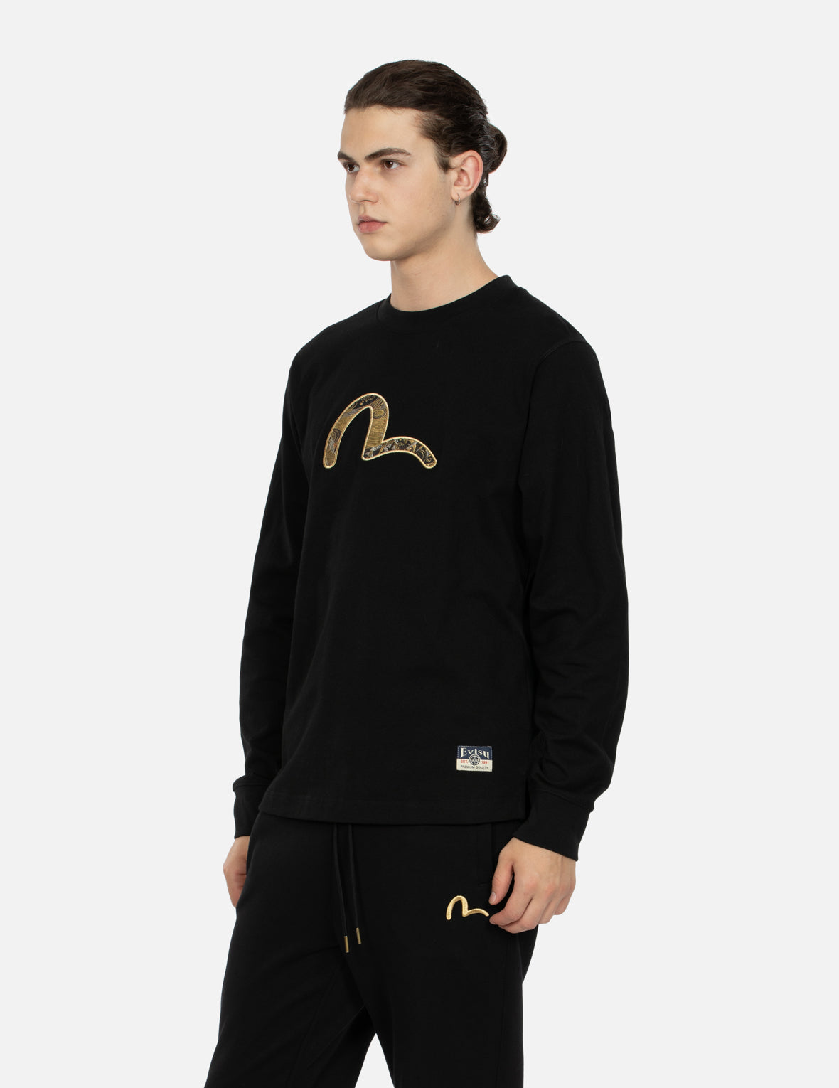 Seagull Brocade Appliqué Regular Fit Long-Sleeve T-shirt