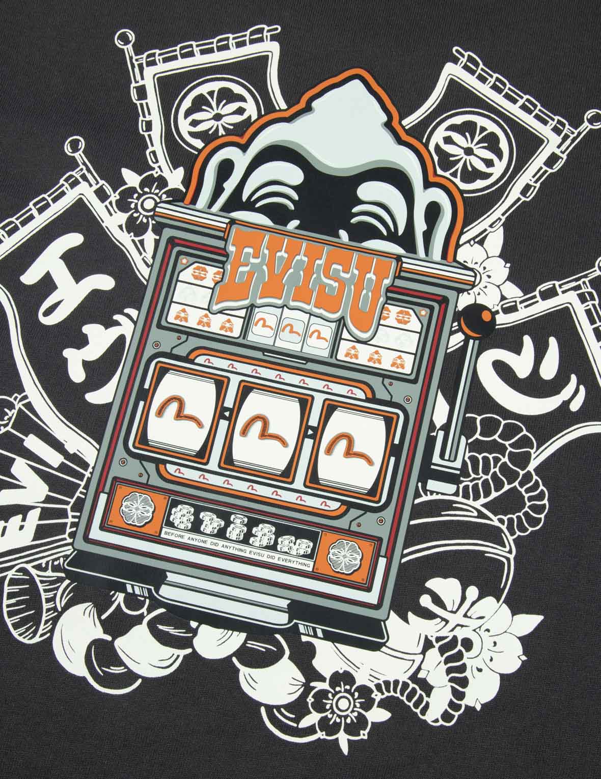仏頭スロットマシンプリント ルーズフィット長袖Tシャツ