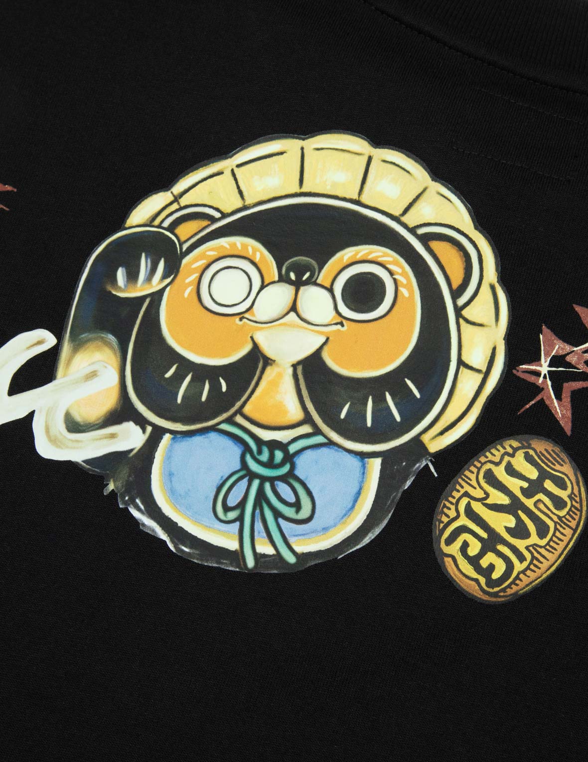 Tanuki Daicock Print Loose Fit T-Shirt