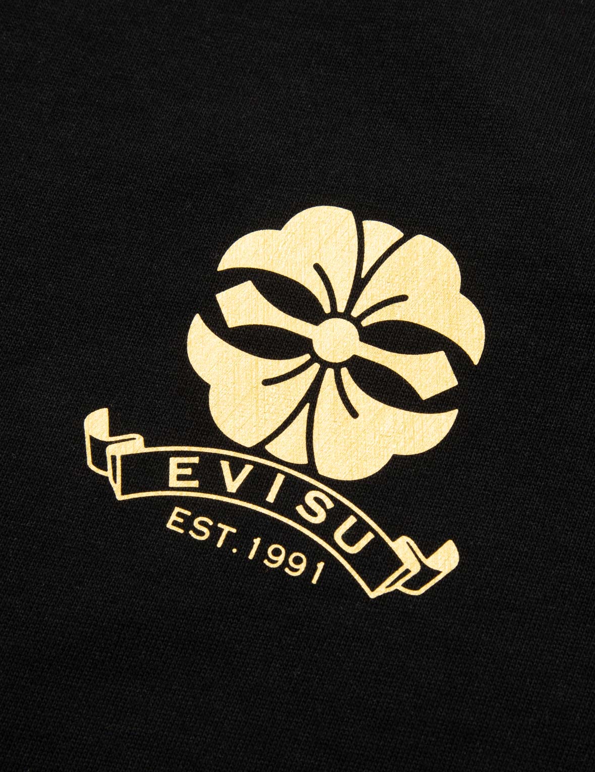 家紋とロゴホイルプリントレギュラーフィットTシャツ