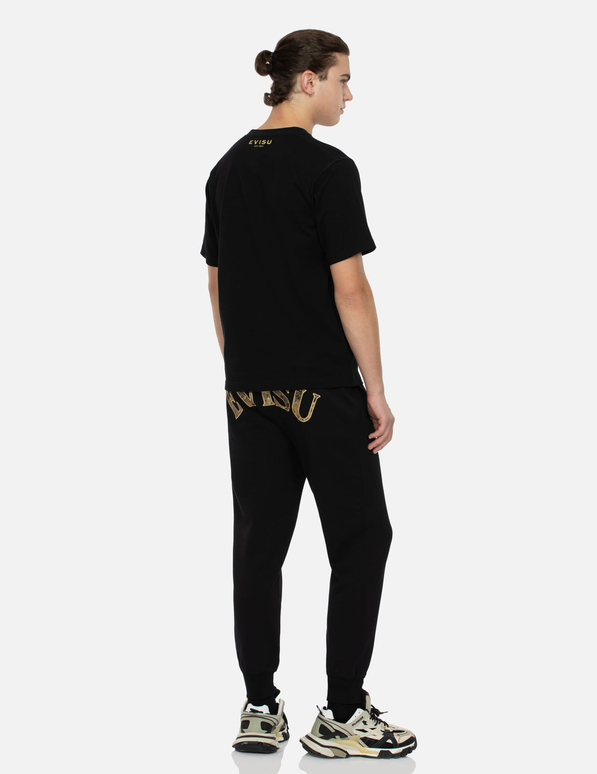 家紋とロゴホイルプリントレギュラーフィットTシャツ