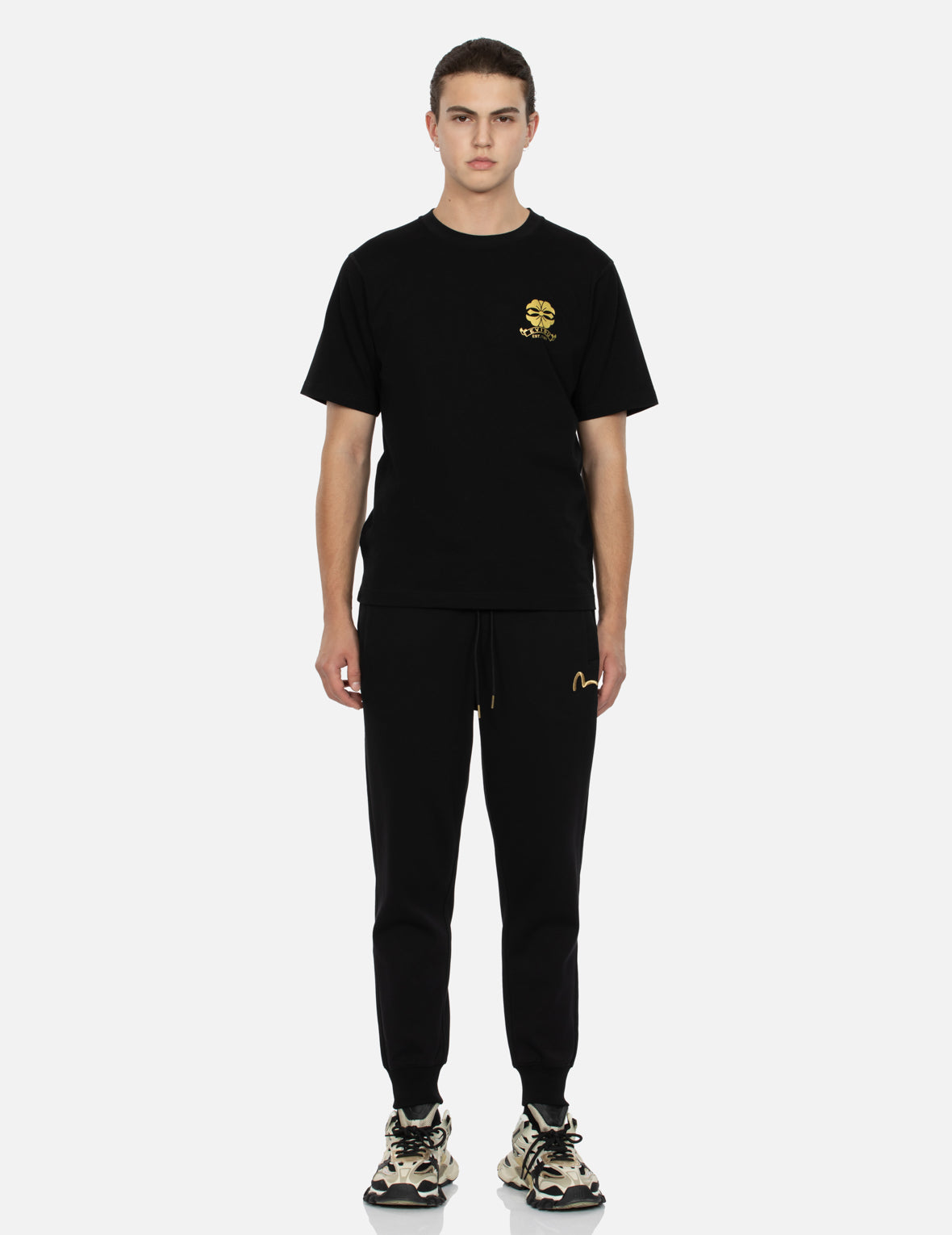 家紋とロゴホイルプリントレギュラーフィットTシャツ