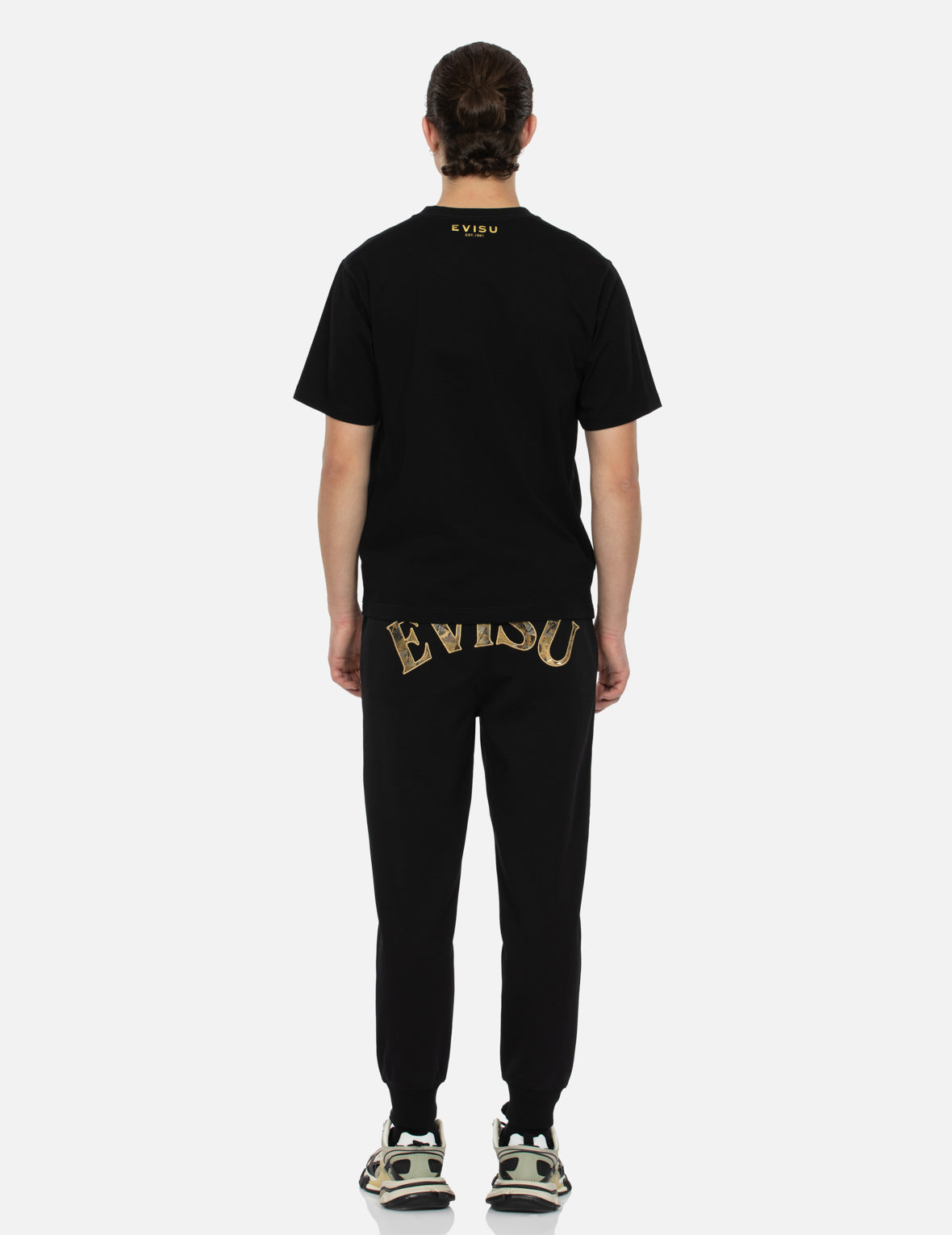 家紋とロゴホイルプリントレギュラーフィットTシャツ