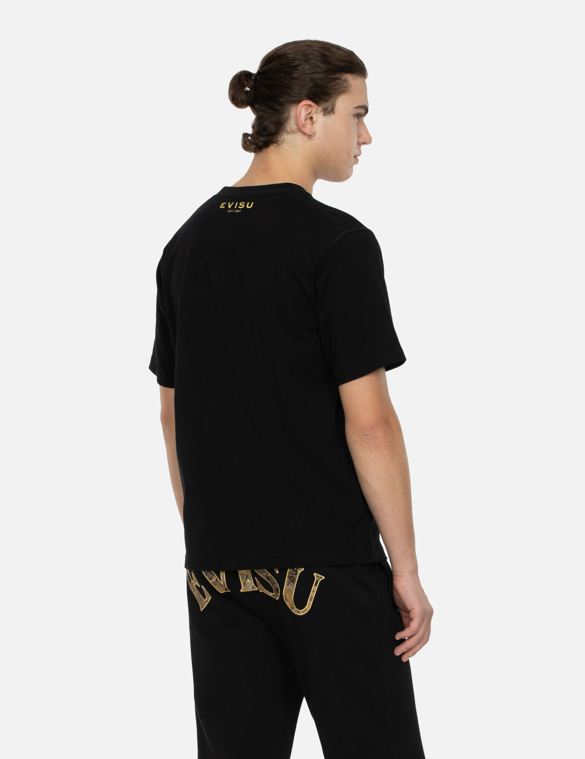 家紋とロゴホイルプリントレギュラーフィットTシャツ