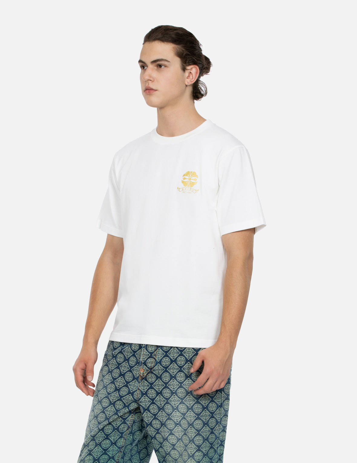 家紋とロゴホイルプリントレギュラーフィットTシャツ