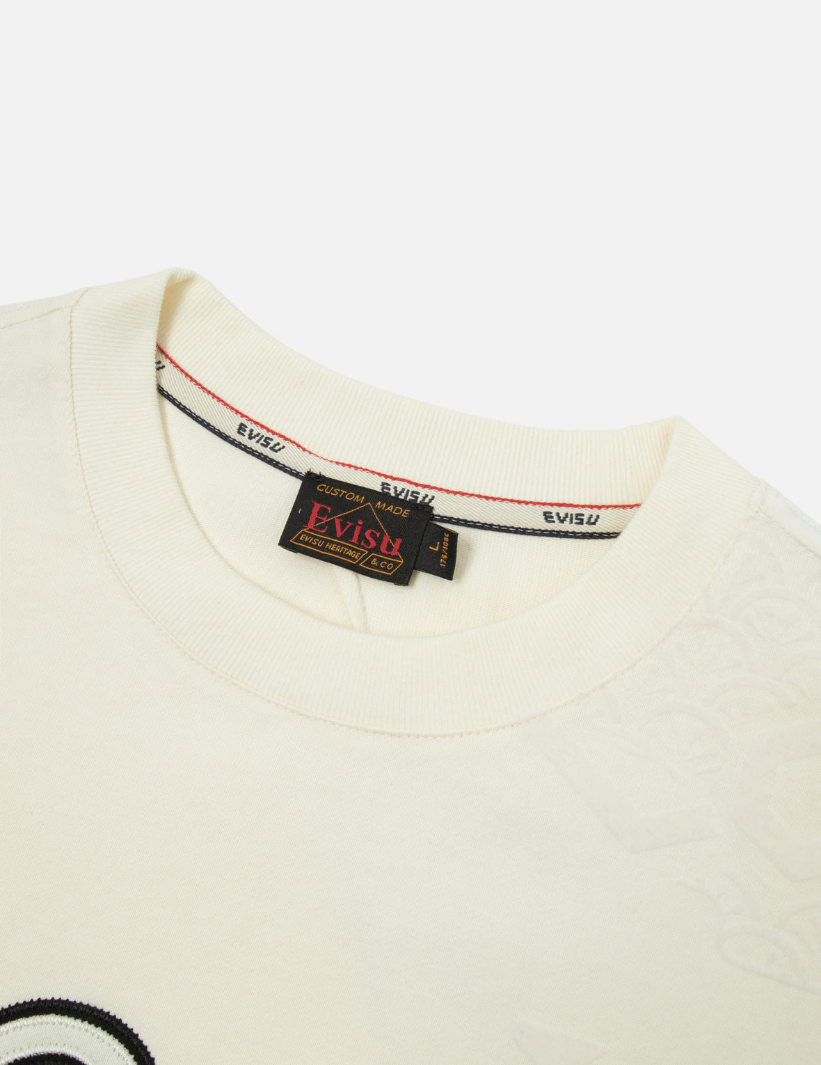 カモメ刺繍とオールオーパーフロッキングパターンリラックスフィットTシャツ