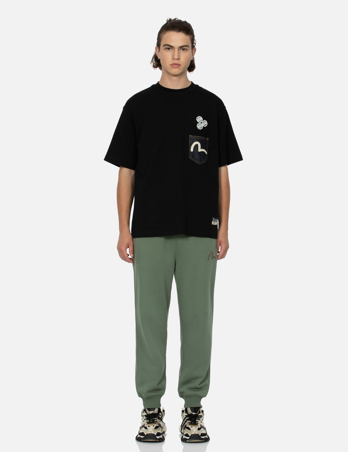 カモメプリントデニムポケットリラックスフィットTシャツ