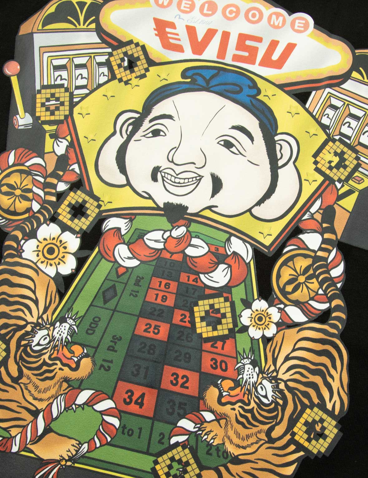 ラッキースロットマシンプリントルーズフィットTシャツ
