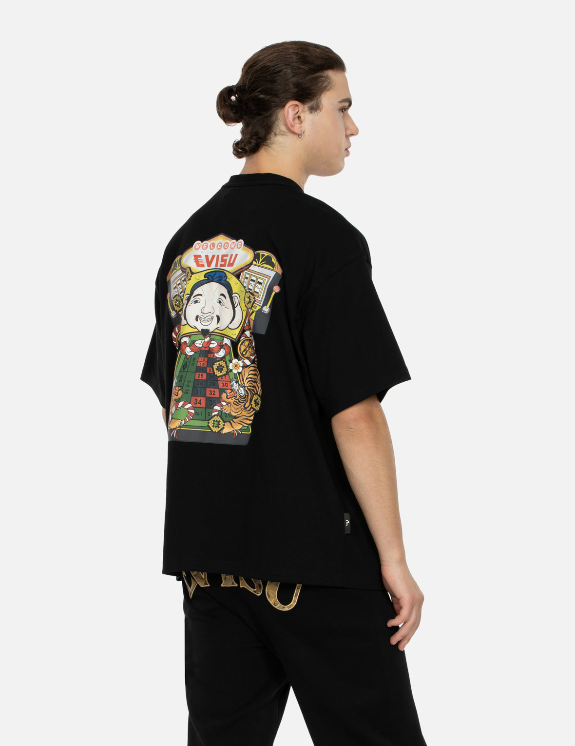 ラッキースロットマシンプリントルーズフィットTシャツ